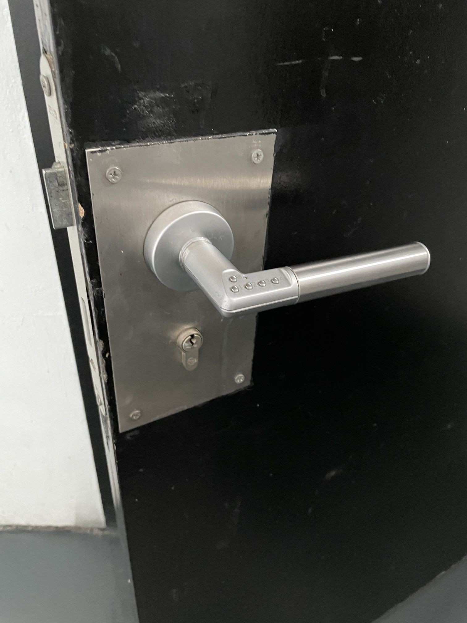 Poignée de porte de la toilette PMR avec code